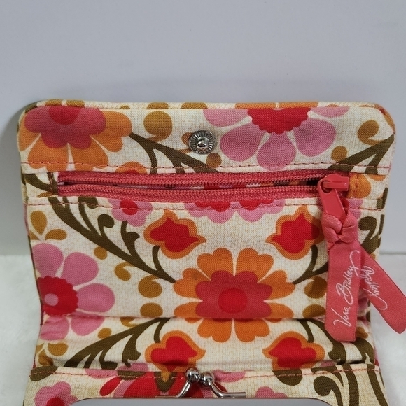Vera Bradley Retired Folkloric Quilted One For The Money Wallet Coin Bag - Picture 8 of 16